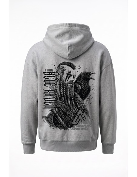 Sweat Viking Son of Valhalla Gris Blue Raven By Anomaly