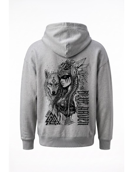 Sweat Viking Daughter of Valhalla Gris Blue Raven By Anomaly